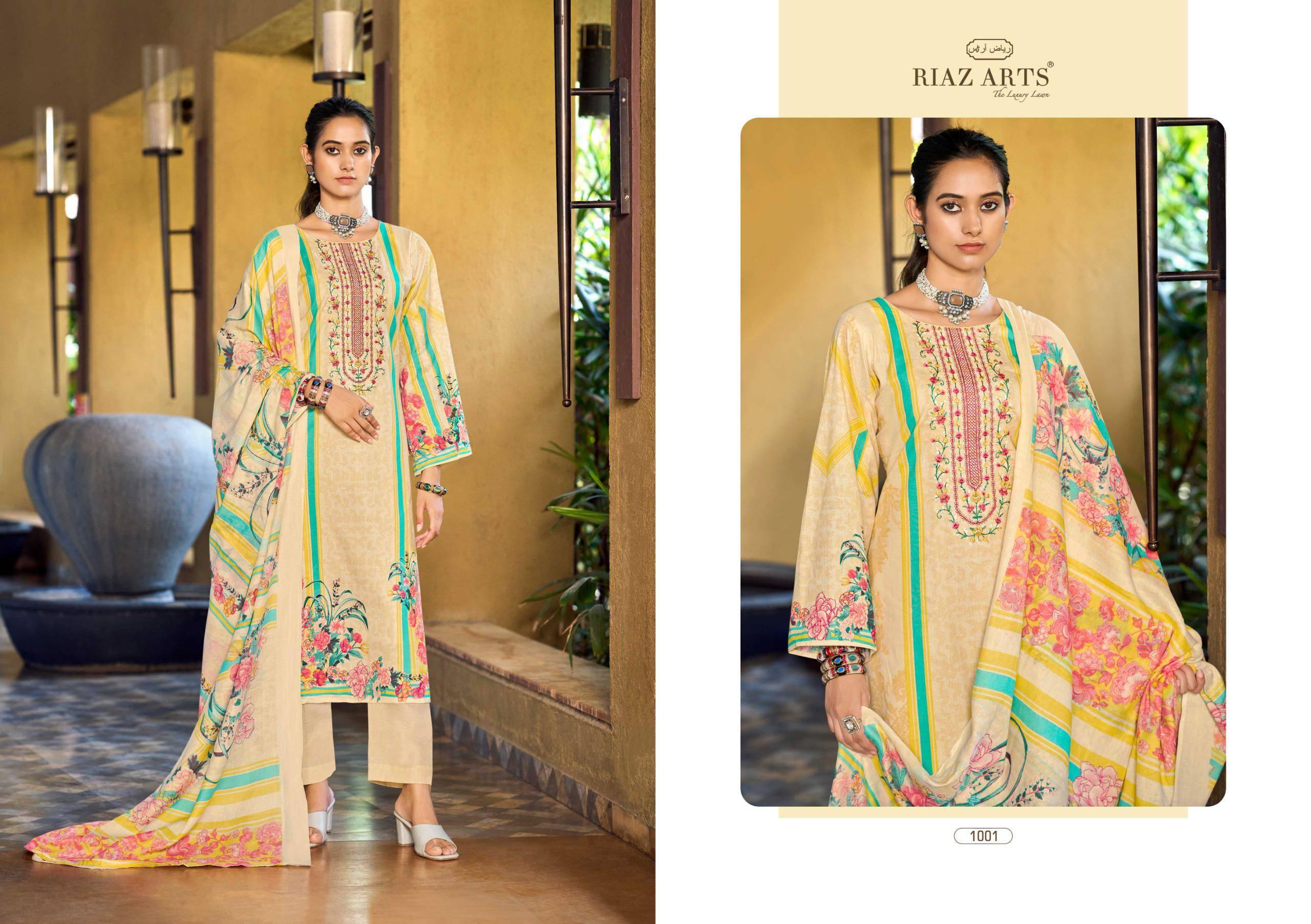 Musafir vol-33 by Riaz arts 1001 TO 1006 SERIES Pakistani Stylish Beautiful Colourful Printed & Embroidered Party Dresses At Wholesale Price
